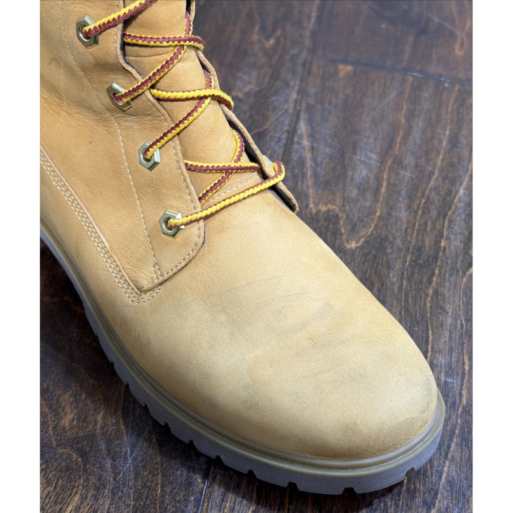 Timberland Women's Tall Lace Up Boots Wheat Tan Leather Size 8.5 - Picture 10 of 16